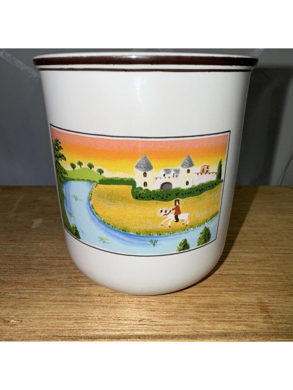 Design Naif Villeroy & Boch 3" Storage Jar Castle Man Horse No Lid Ceramic